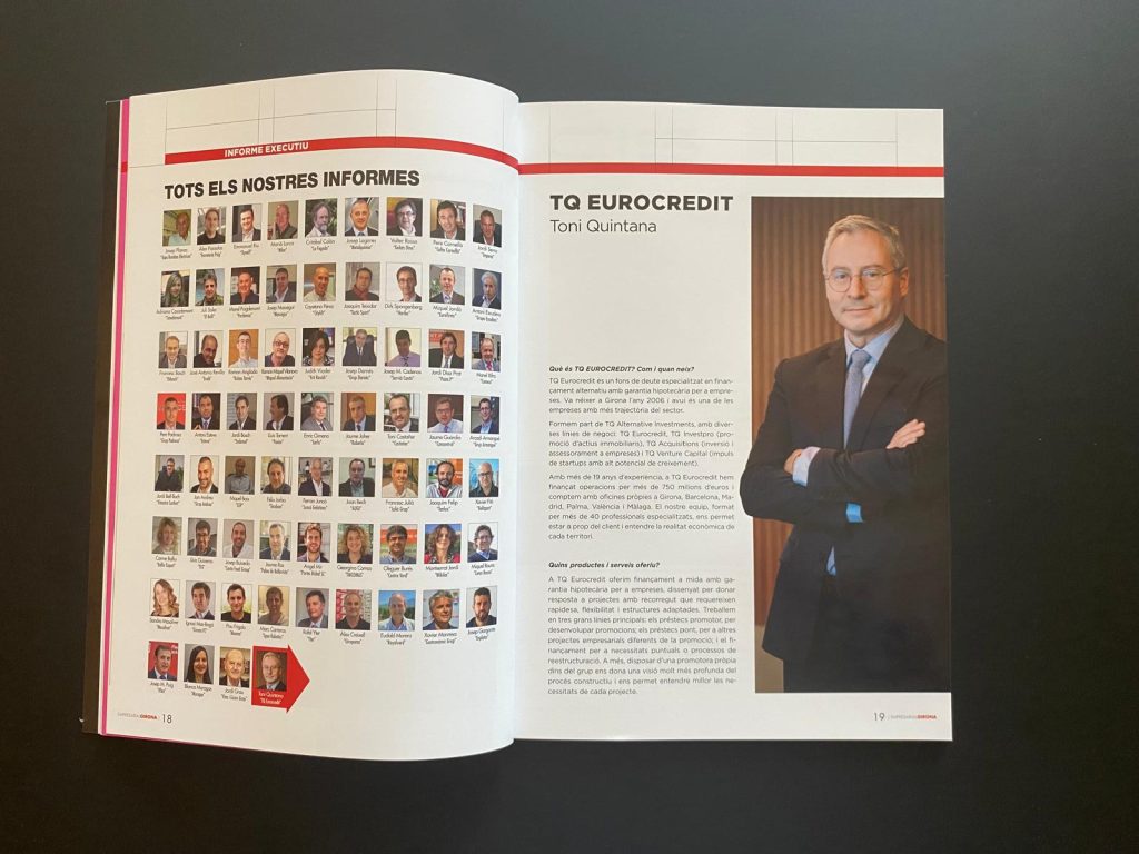 Entrevista a Antoni Quintana, fundador de TQ Eurocredit, en la revista Empresarial Girona